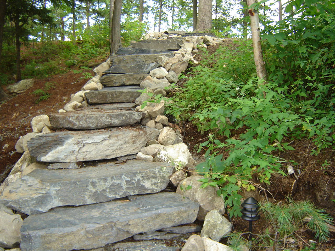 escalier d'ardoise, aménagement paysager